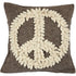 Hand Felted Wool Pillow Cover –Cream Peace Sign on Gray – 20” - ARCADIA HOME